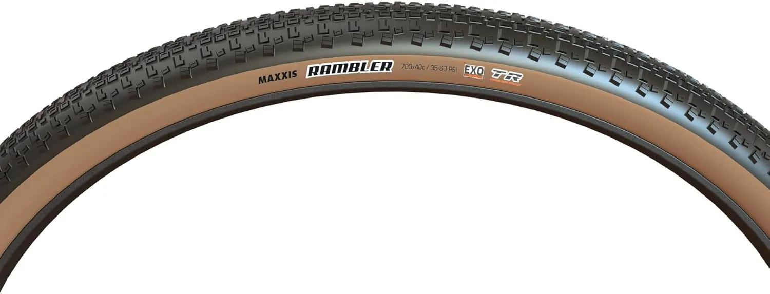 MAXXIS Rambler Dirt and Gravel Bike Tire - Tan Sidewall - 700c - Bundle with Cycle Crew Tire Lever
