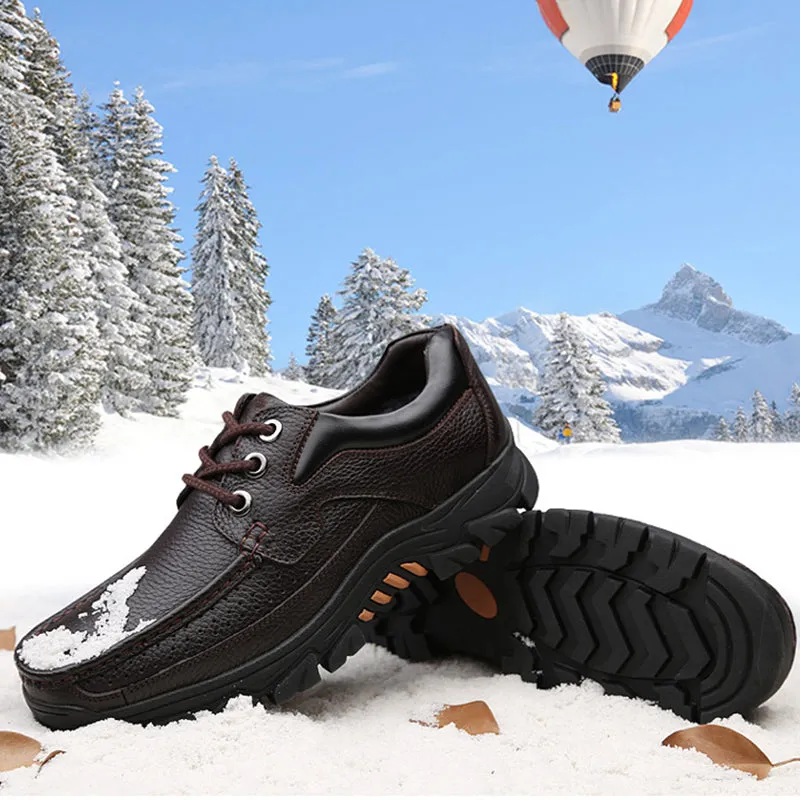 Men Cow Leather Comfy Soft Slip On Oxfords