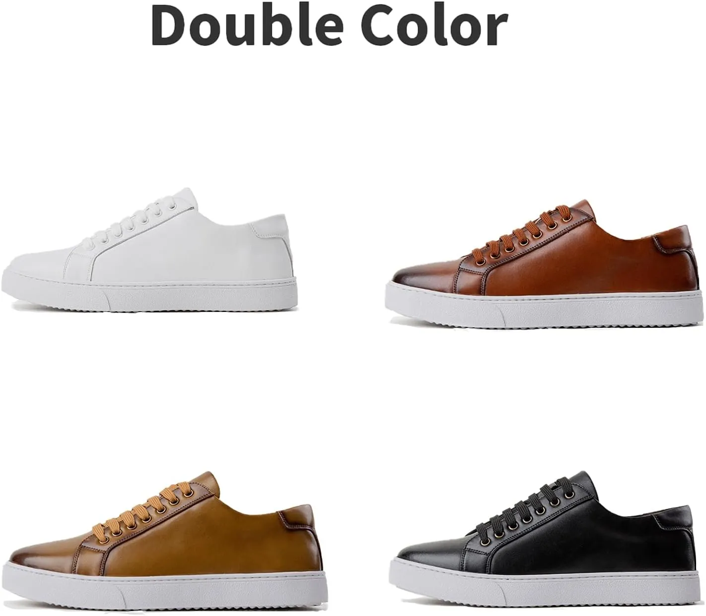 Men Fashion Leather Lace-Up Flat Oxfords Sneakers,Casual Low Top Comfortable Non Slip Walking Shoes Business Dress Shoes