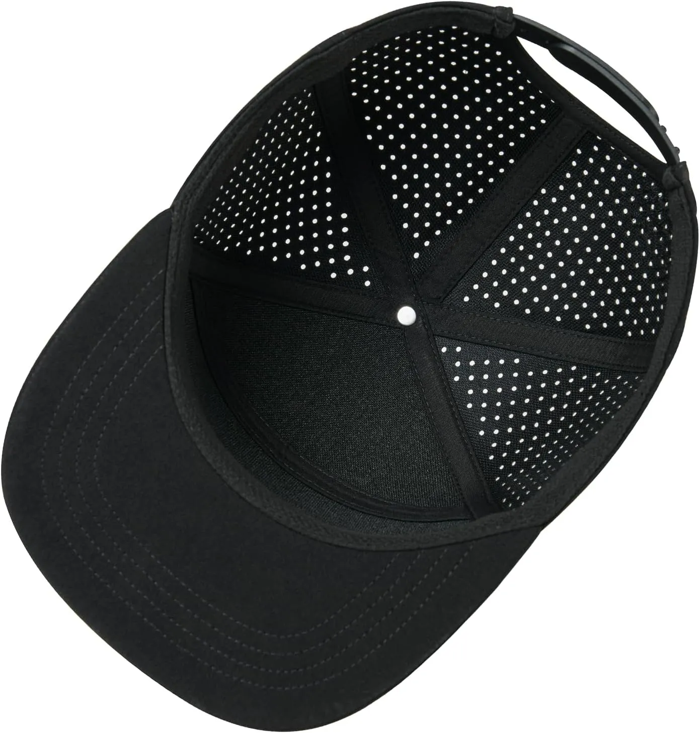 Men Flat Brim Adjustable Performance Hat Snapback Laser Perforated Baseball Cap