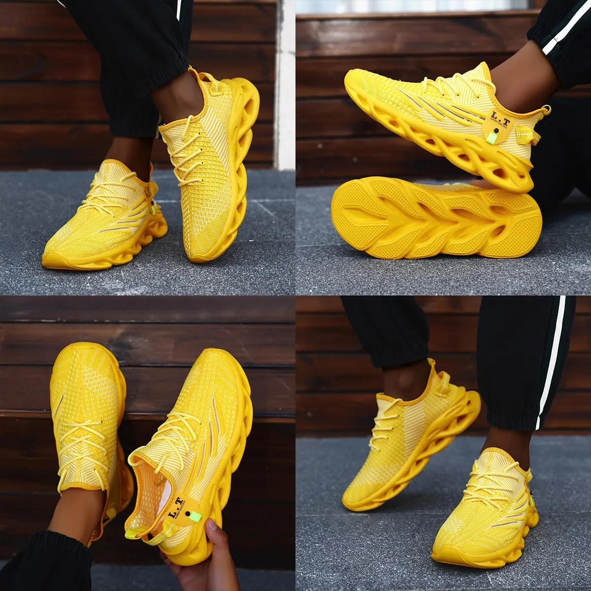 Men Running Shoes Slip On Tennis Walking Shoes Lightweight Breathable Sneakers for Gym Work Casual Soft Sole Trainers Non Slip Athletic Footwear