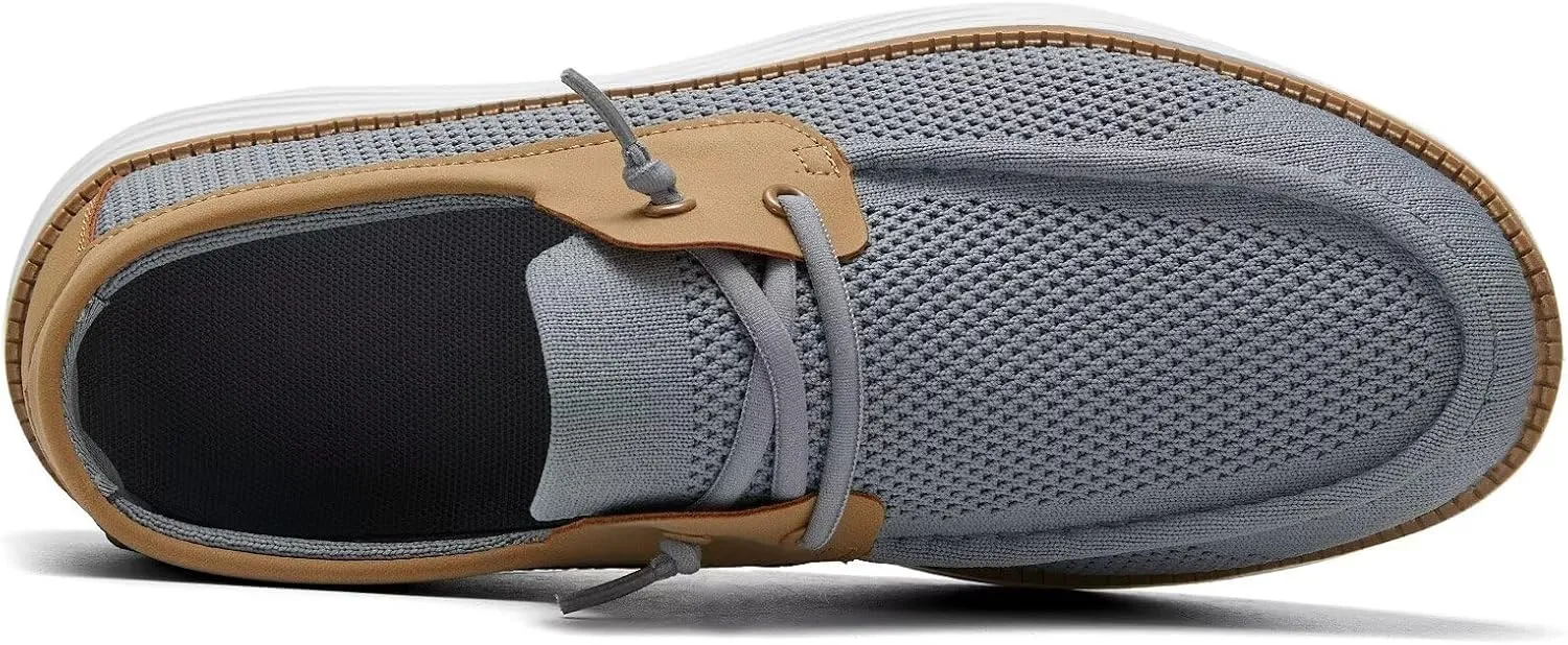 Mens Boat Shoes Casual Loafers Slip On Walking Dress Sneakers Mesh Business Oxfords Work Lightweight Soft Sole