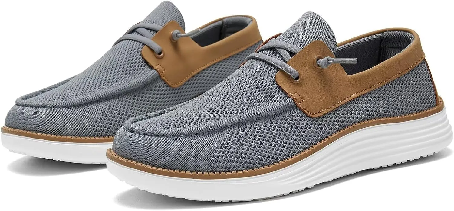 Mens Boat Shoes Casual Loafers Slip On Walking Dress Sneakers Mesh Business Oxfords Work Lightweight Soft Sole