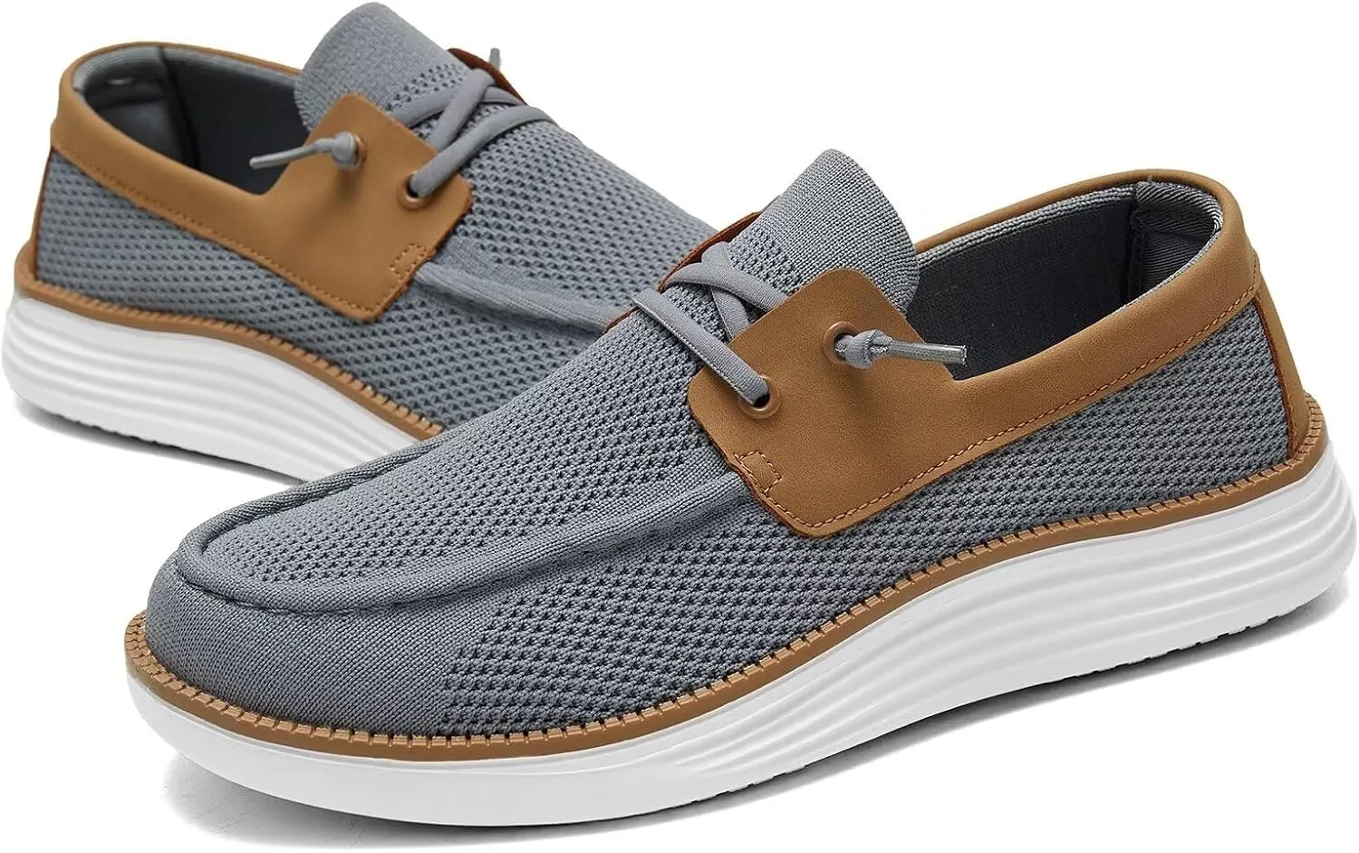 Mens Boat Shoes Casual Loafers Slip On Walking Dress Sneakers Mesh Business Oxfords Work Lightweight Soft Sole