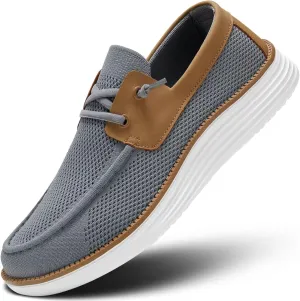 Mens Boat Shoes Casual Loafers Slip On Walking Dress Sneakers Mesh Business Oxfords Work Lightweight Soft Sole
