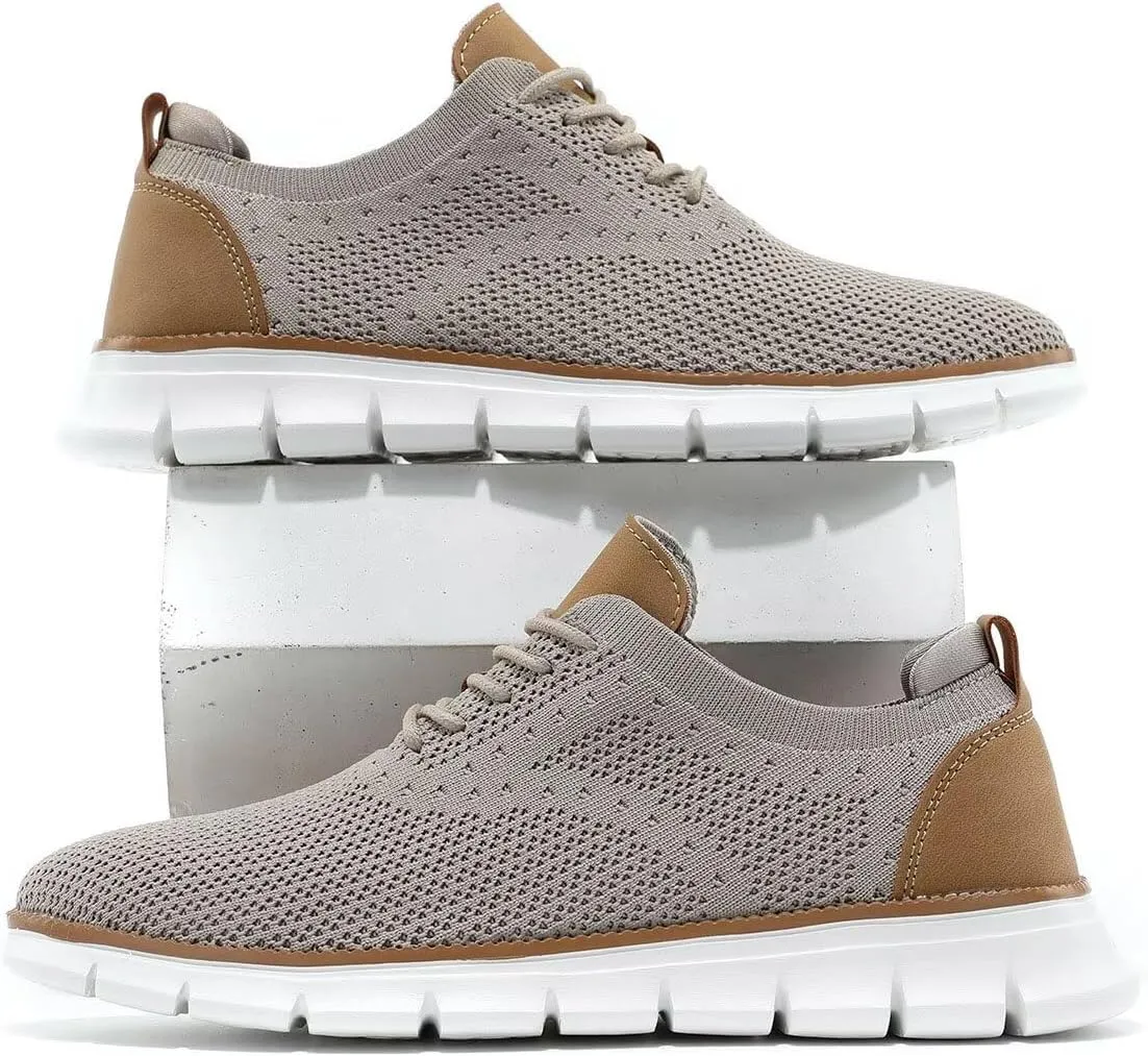Mens Business Oxford Shoes Mesh Casual Sneakers Lightweight Breathable Work Office Dress Shoes Comfortable Walking Trainers for Men