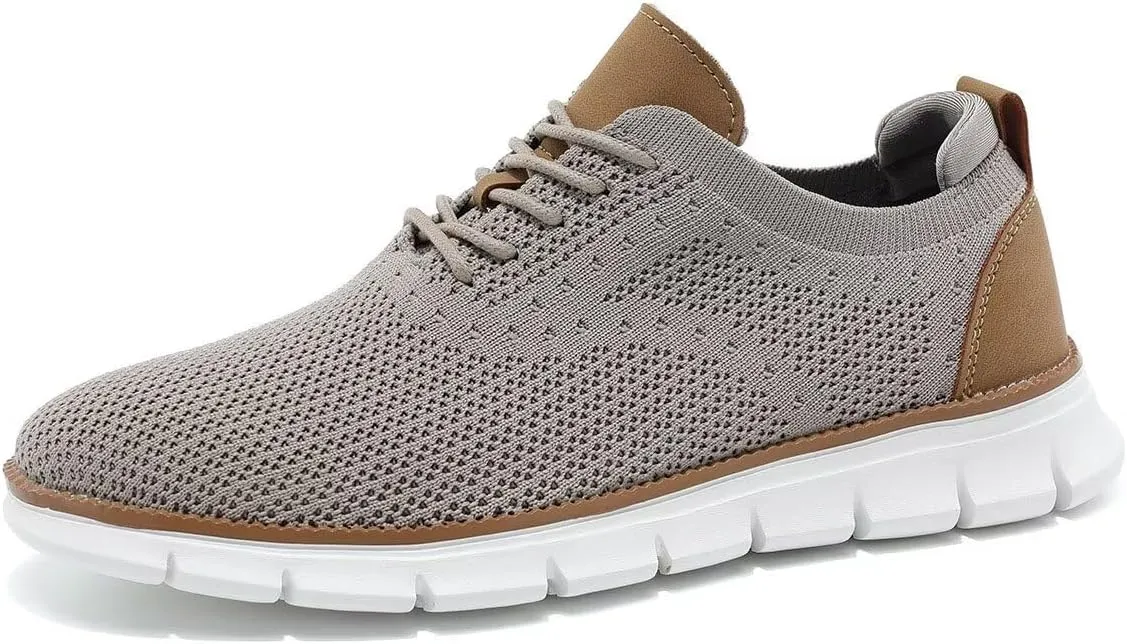 Mens Business Oxford Shoes Mesh Casual Sneakers Lightweight Breathable Work Office Dress Shoes Comfortable Walking Trainers for Men