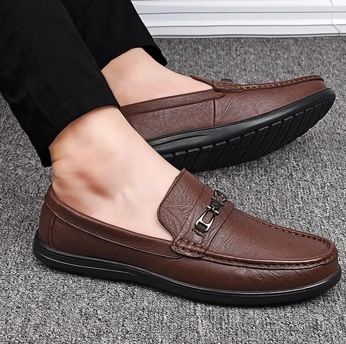 Men's Classic Slip-On Oxford Shoes | Lightweight & Comfortable Formal Dress Shoes for Business & Dinners