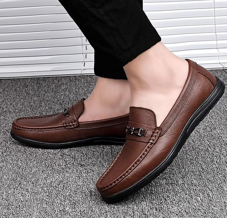 Men's Classic Slip-On Oxford Shoes | Lightweight & Comfortable Formal Dress Shoes for Business & Dinners