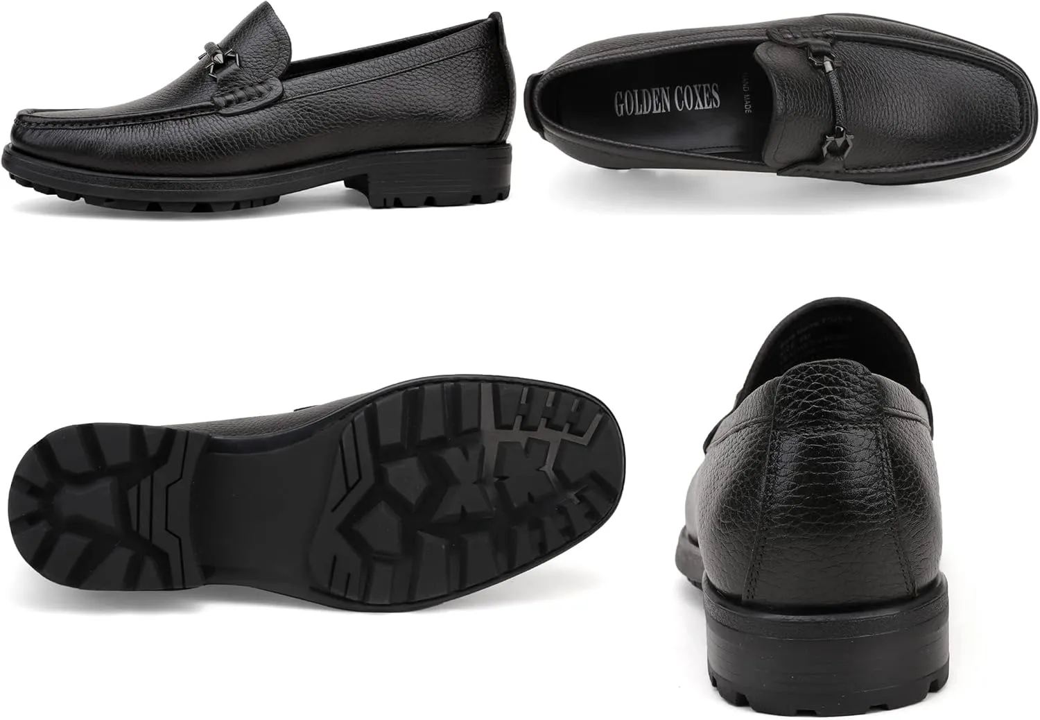 Men's Leather Penny Loafers, Classic Crocodile Printed Dress Shoes Soft Thick Sole Slip-On Dress Loafer for Mens Wedding Business Formal Shoes