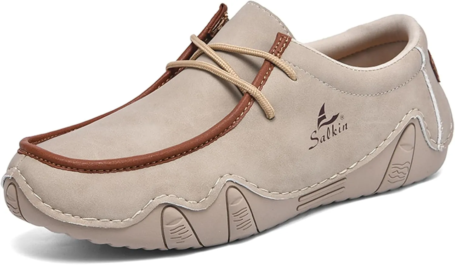 Men's Leather Slip On Casual Low Loafers Lightweight Non-Slip Flat Driving Walking Shoes Soft Moccasin Shoes