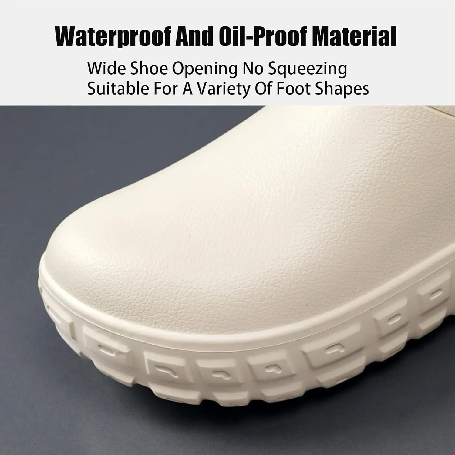 Men's Leather Slip-On Platform Chef Shoes Comfort Round Toe Waterproof Non Slip Soft Bottom Kitchen Loafers for Kitchen Office Nurse Shoes