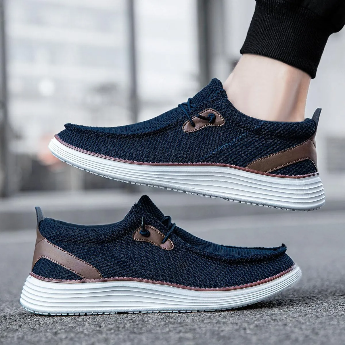 Mens Loafers Walking Slip on Boat Shoes Fashion Classcial Non Slip Sneakers Casual Comfortable Leisure Vintage Flat Shoes