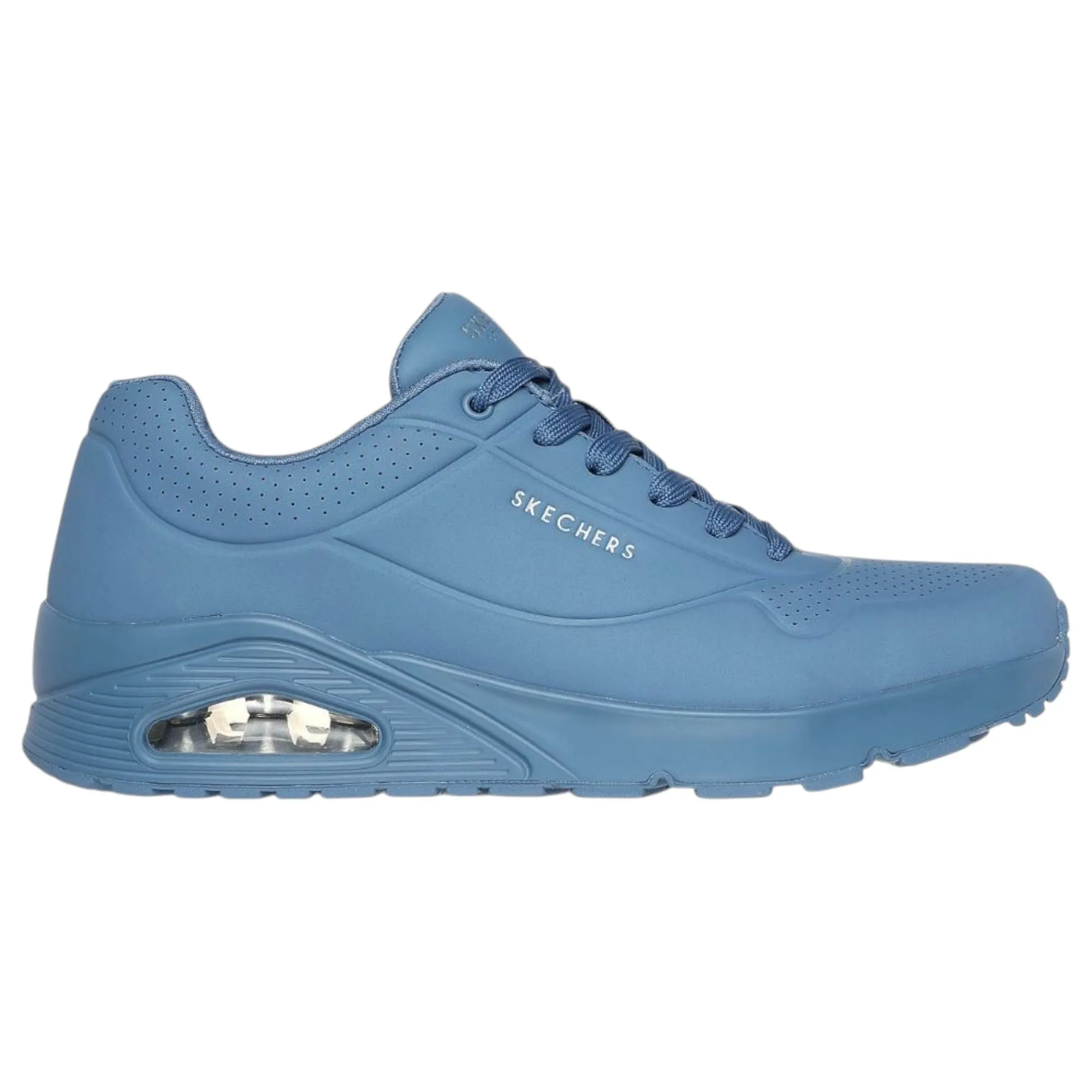 Mens Skechers Uno - Stand On Air Light Denim Sneaker Shoes