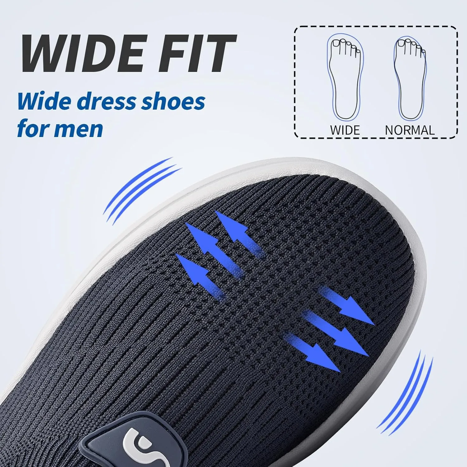 Men's Slip On Sneakers Walking Shoes Wide， Casual Soft Breathable Slip in Sock Sneakers，Non-Slip Rubber Sole, Workout,Athletic