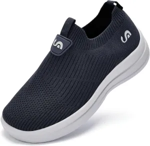 Men's Slip On Sneakers Walking Shoes Wide， Casual Soft Breathable Slip in Sock Sneakers，Non-Slip Rubber Sole, Workout,Athletic