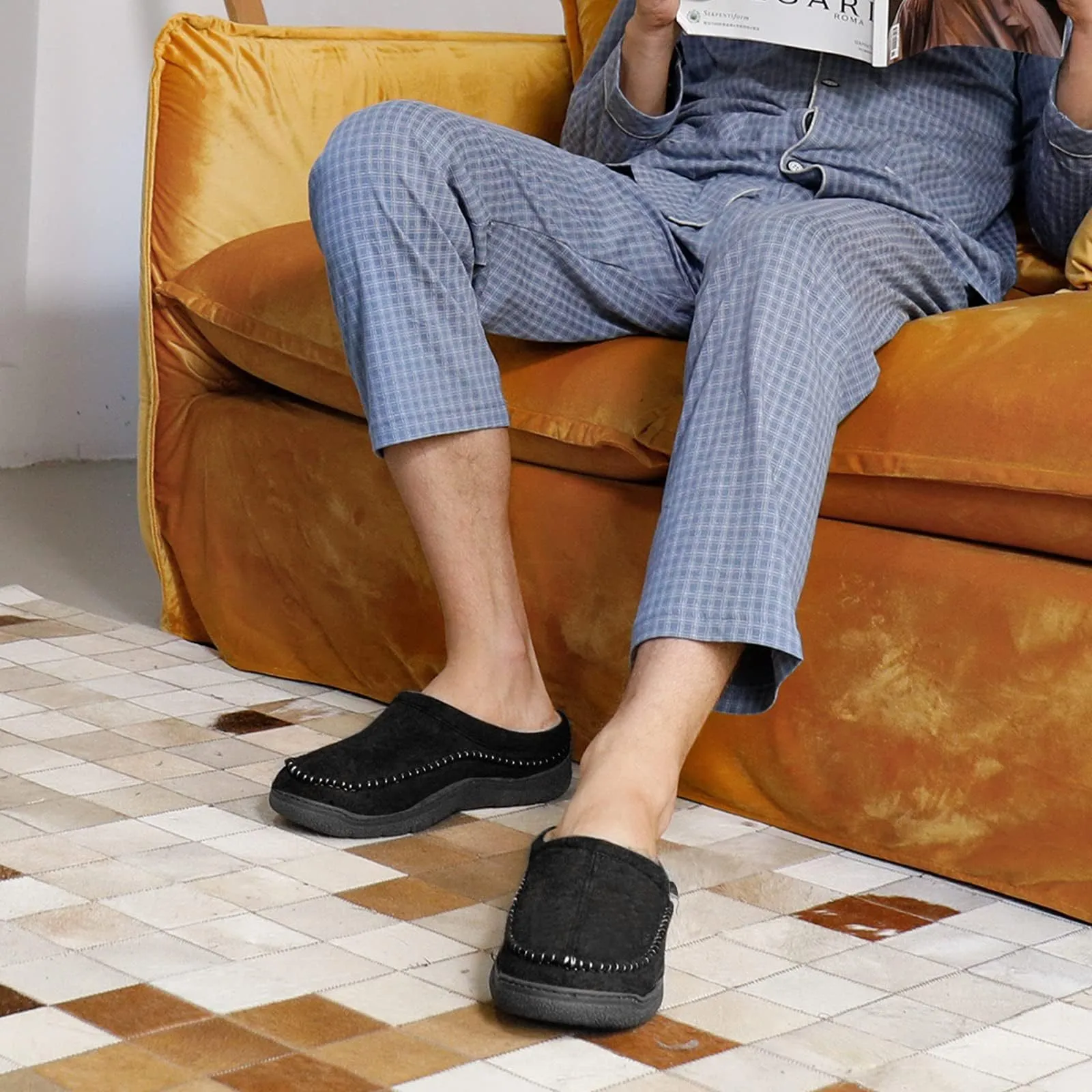 Men's Slip-on Soft-top Slippers Indoor