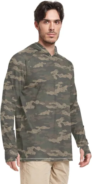 Men's Sun Protection Hoodie Long Sleeve Camo Mens Sun Shirts UPF 50  Beach Hoodies UV Rashguard for Men