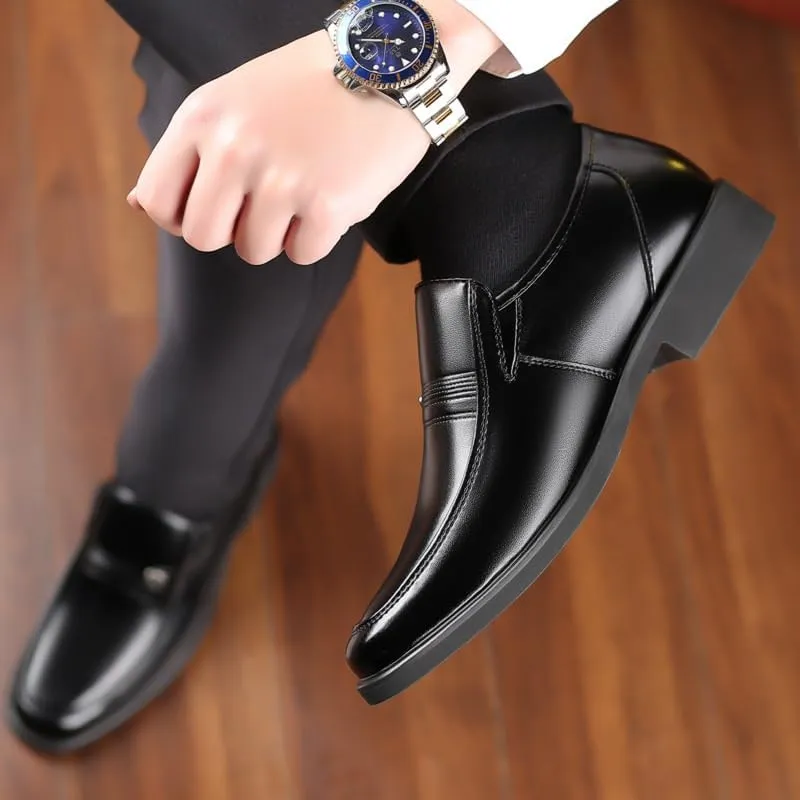Men's Trendy Solid Slip On Loafer Shoes Comfortable Cowhide Soles Non-Slip Walking Shoes for Driving Walking Wedding Outdoor Indoor Size