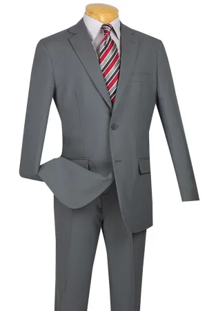 Mens Two Button Modern Fit Wool Feel Suit in Light Grey