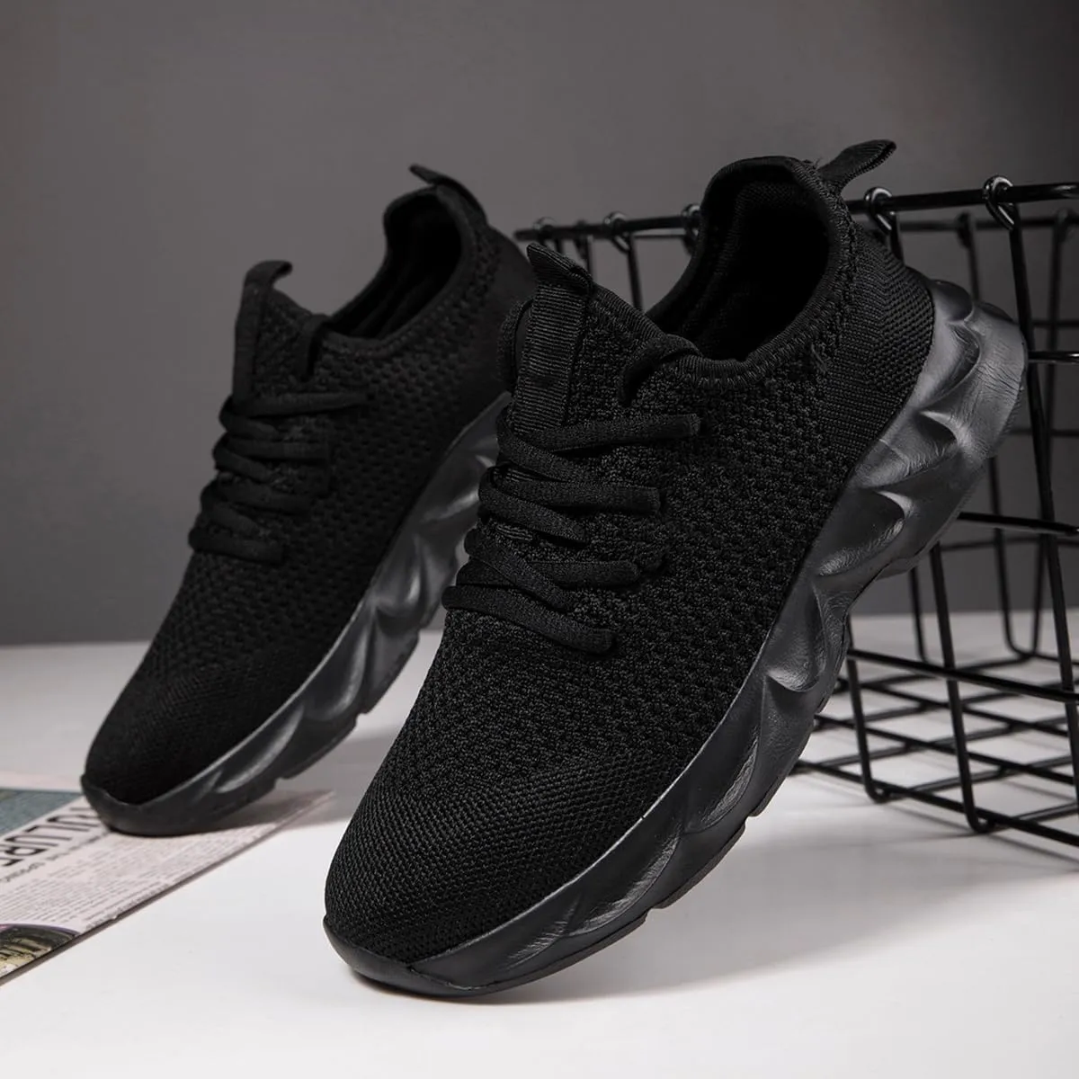 Mens Walking Shoes Slip On Tennis Non Slip Sneakers Outdoor Running Sports Trainers Athletic Sneaker Road Casual Workout Lightweight Shoes