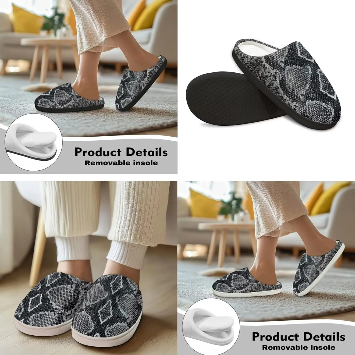 Men's Women's Non-slip Slippers, Flannel Warm Soft Cozy Slippers, House Bedroom Indoor/Outdoor Warm Shoes, Size 2-12