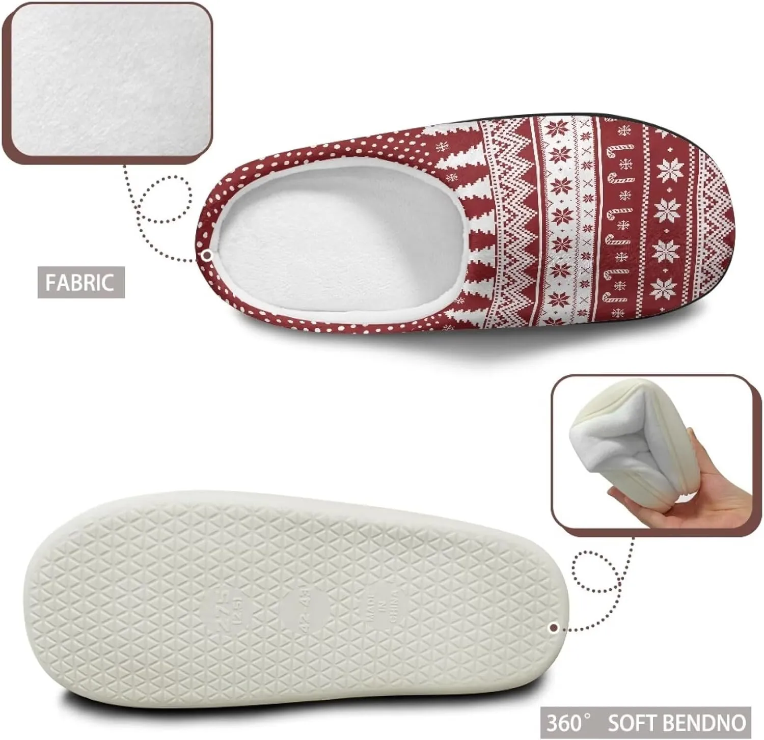 Men's Women's Plush Slippers, Flannel Warm Soft Cozy Slippers, House Bedroom Indoor/Outdoor Warm Shoes, Size 3-15