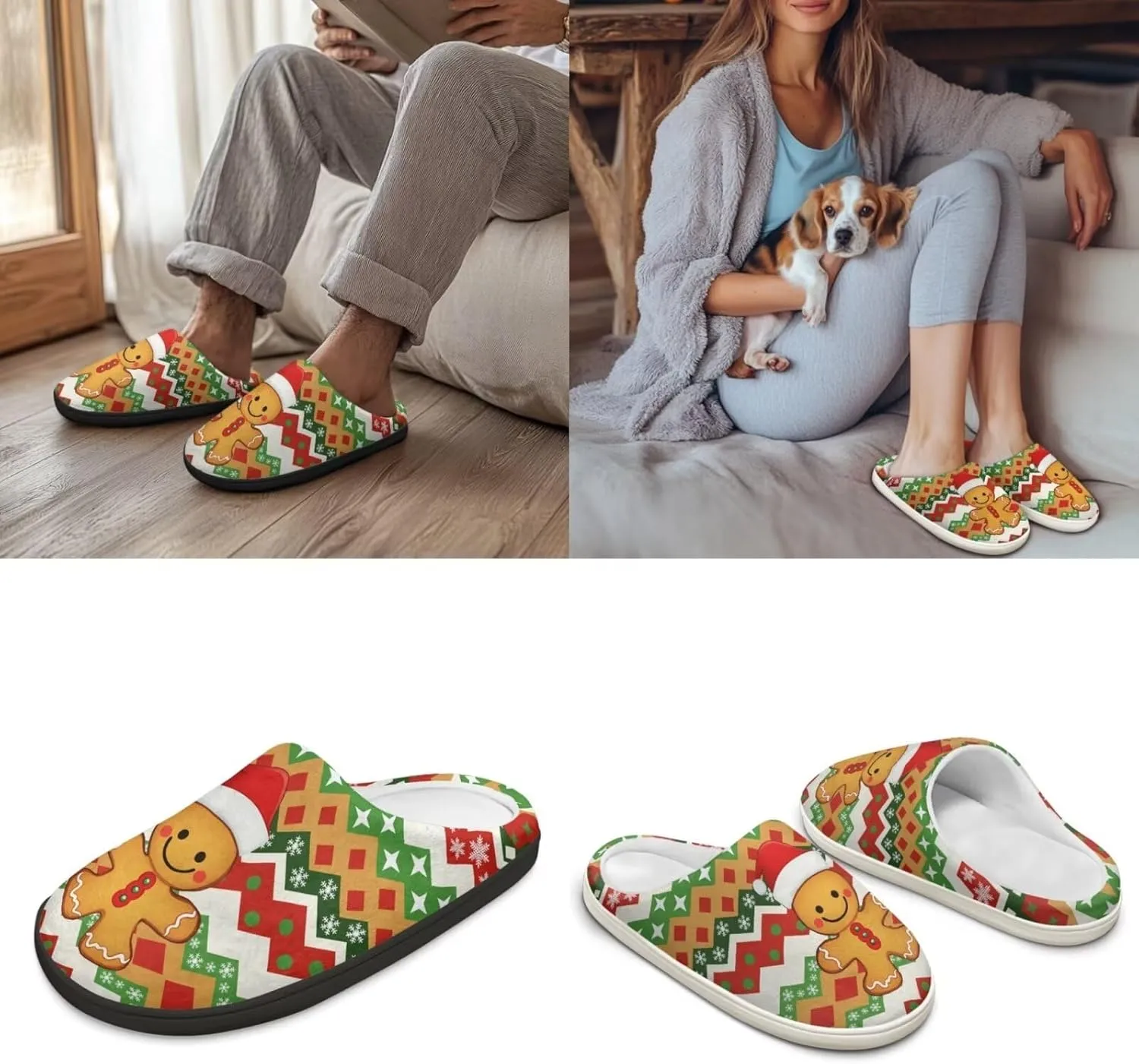 Men's Women's Plush Slippers, Flannel Warm Soft Cozy Slippers, House Bedroom Indoor/Outdoor Warm Shoes, Size 3-15