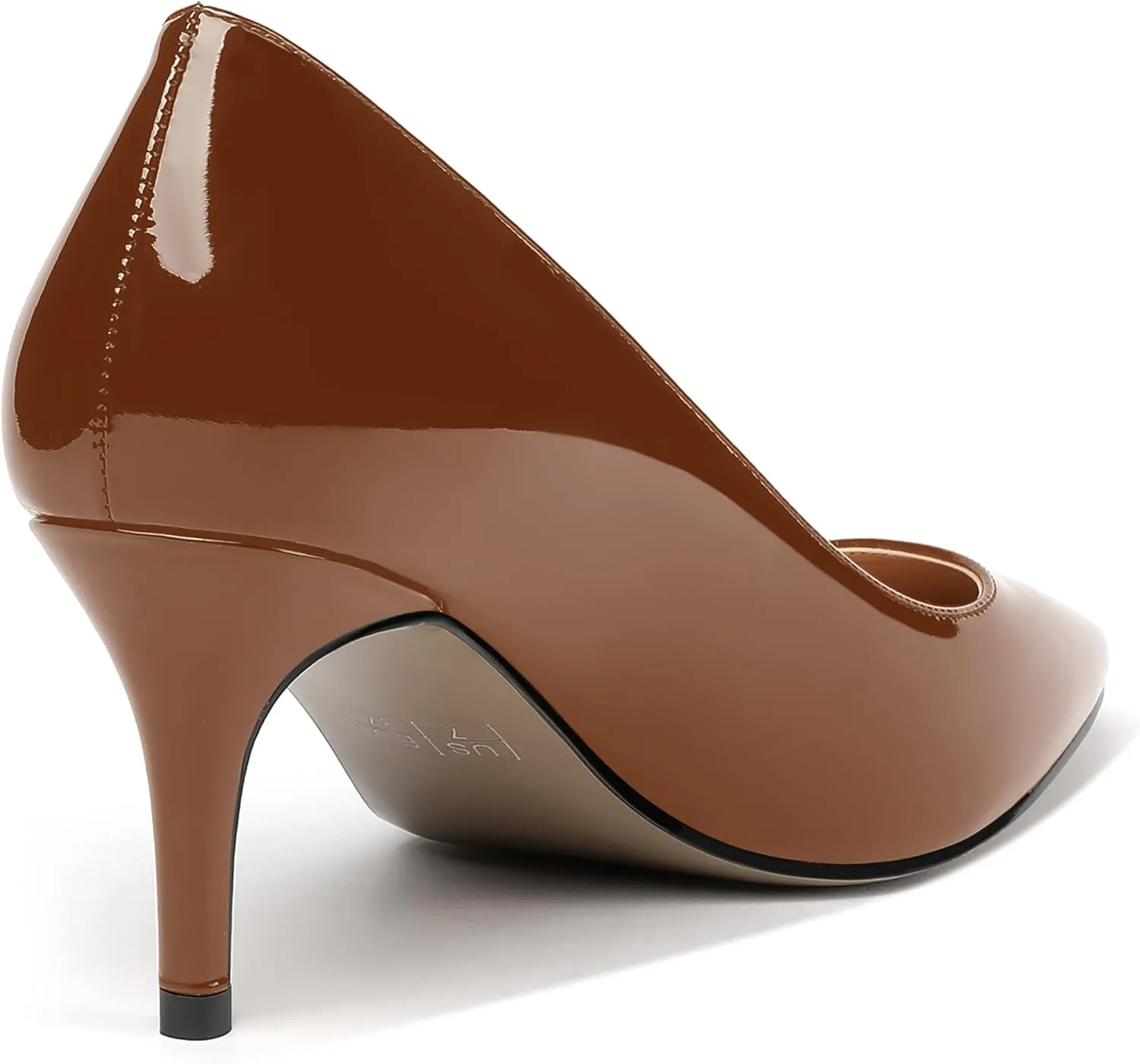 MERRORI Women's Patent Square Toe Slip On Solid Stiletto Mid Heel Pumps Shoes 2.5 Inch