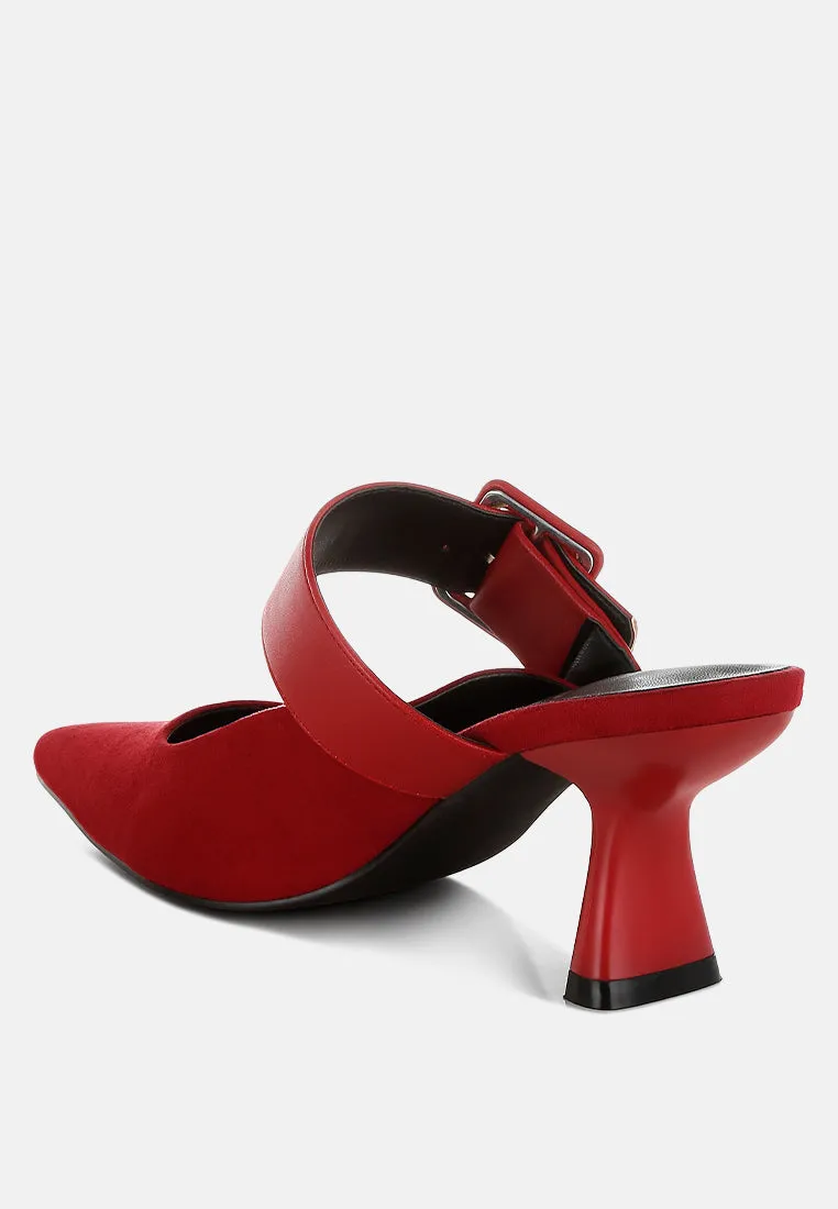 Microfiber Pointy Slip-On Mules By RUW