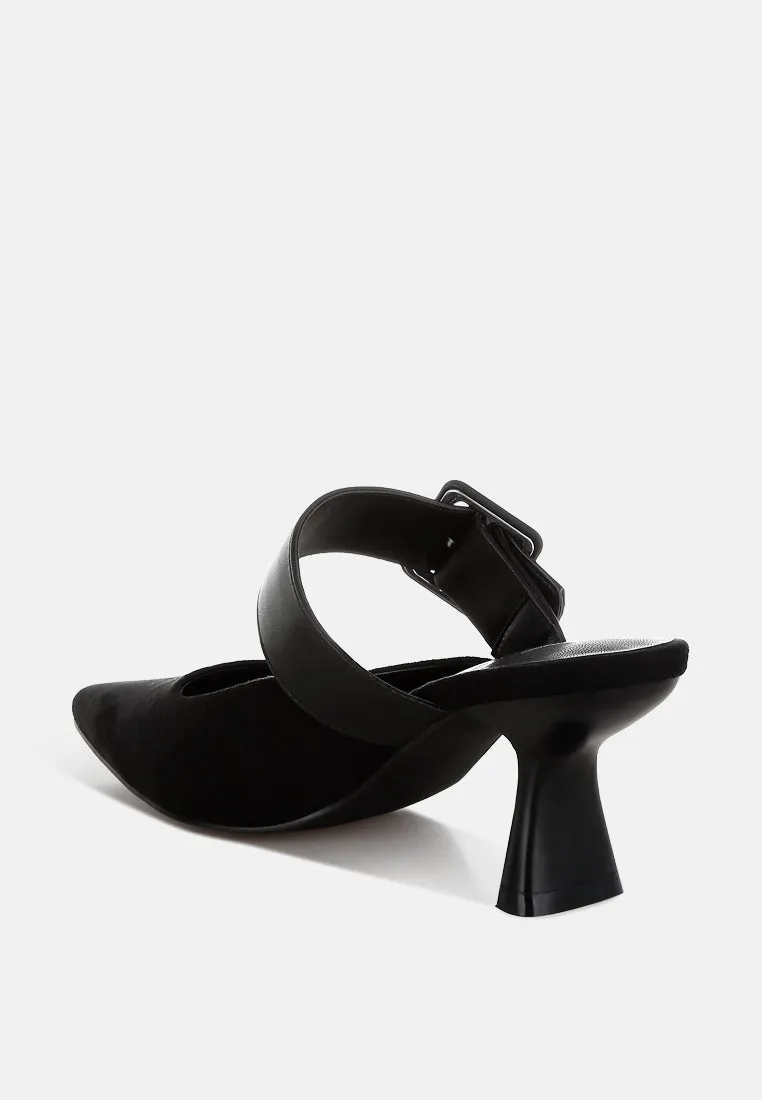 Microfiber Pointy Slip-On Mules By RUW