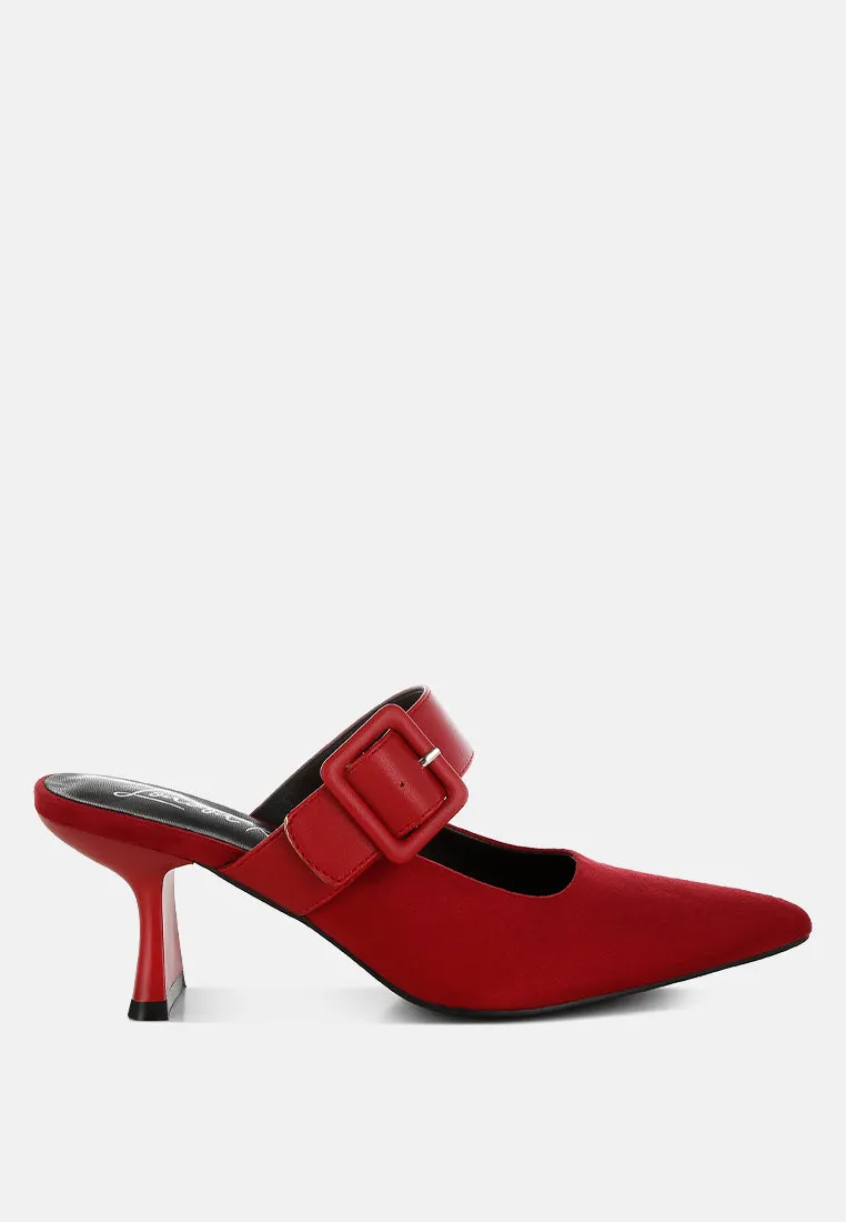Microfiber Pointy Slip-On Mules By RUW