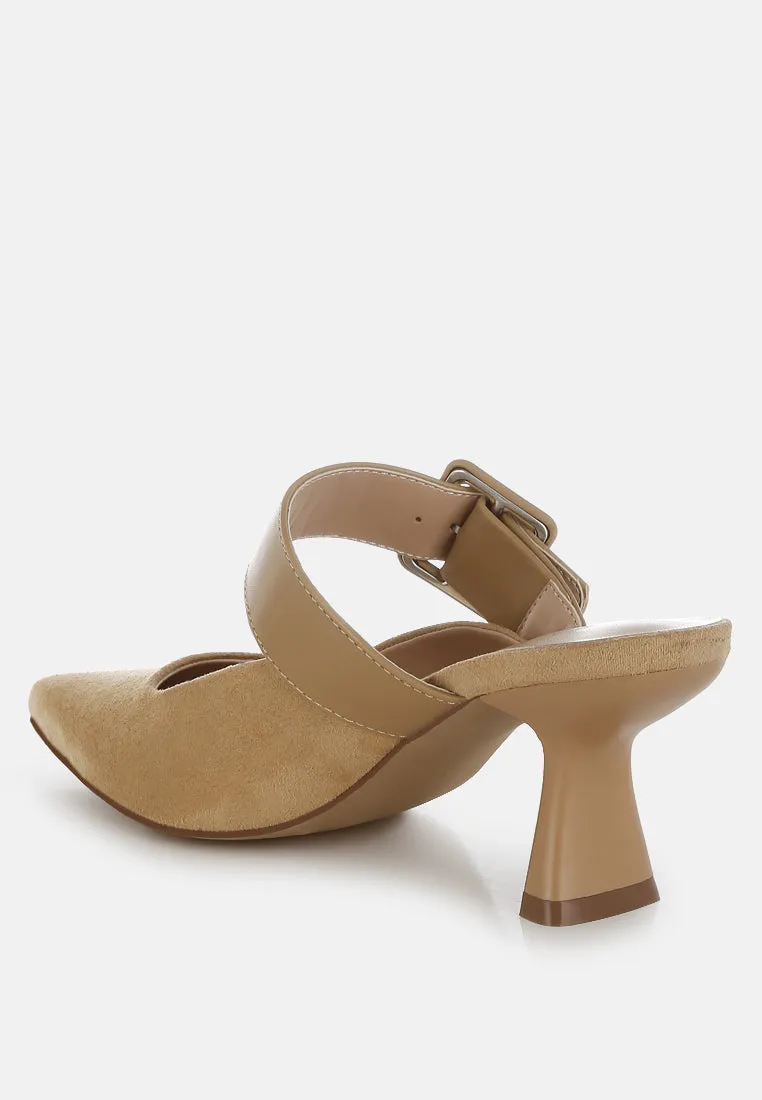 Microfiber Pointy Slip-On Mules By RUW