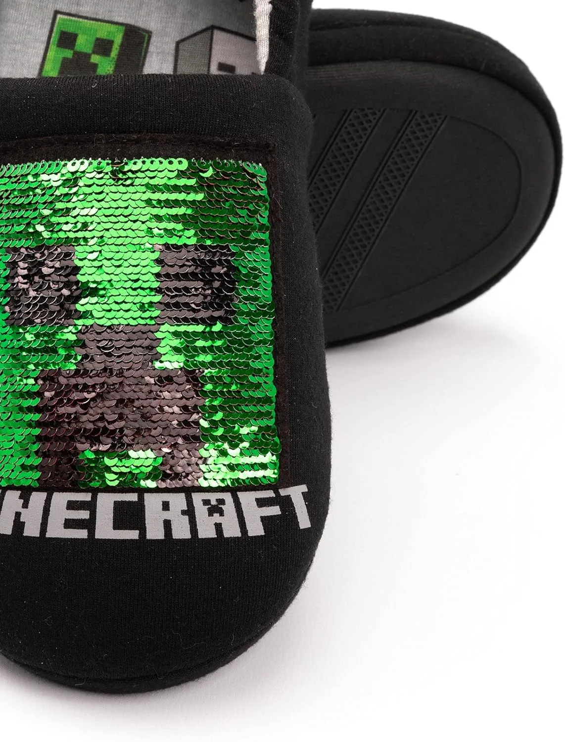 Minecraft Slippers Boys Kids Blue Creeper vs Zombie TNT House Shoes