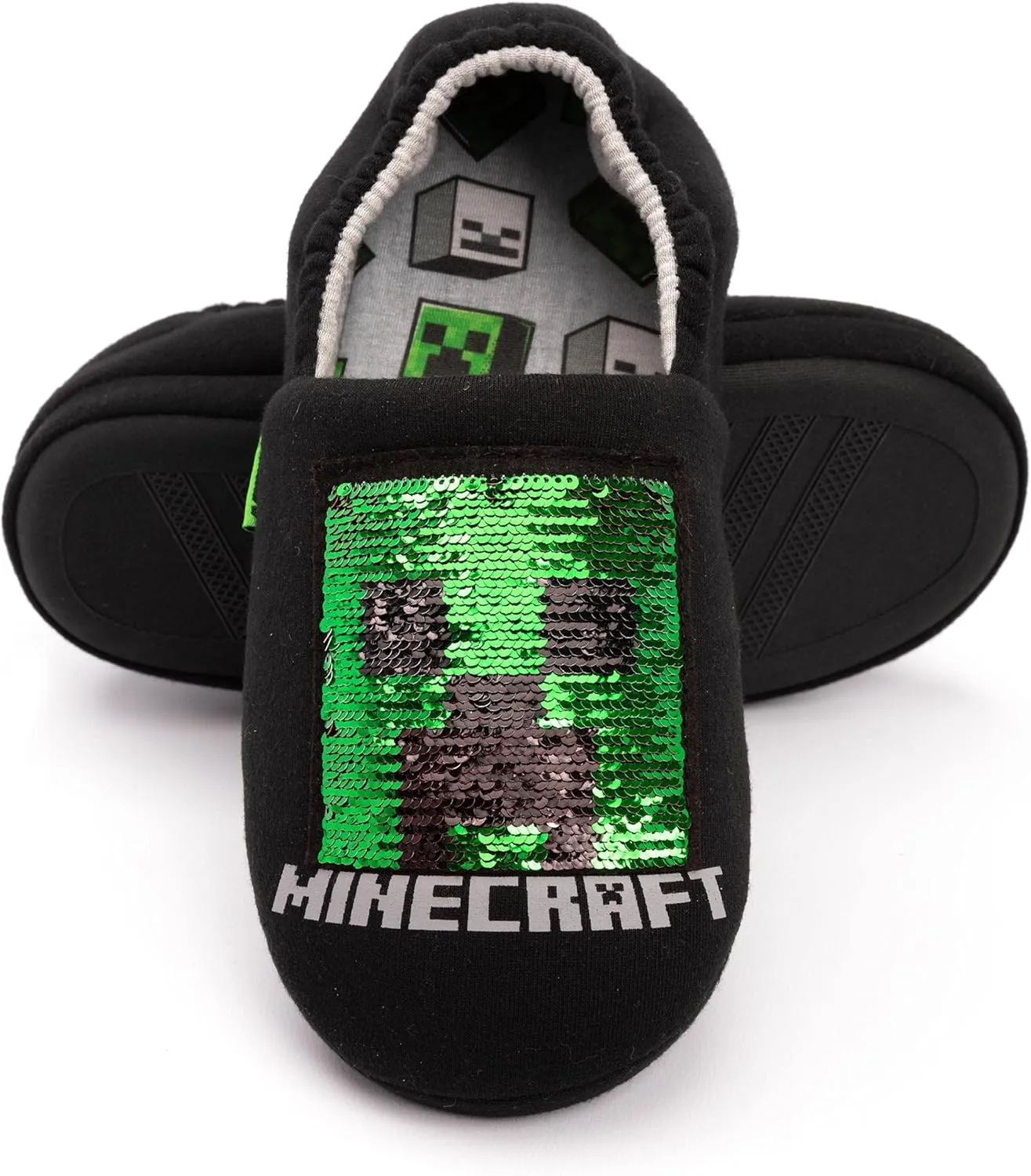 Minecraft Slippers Boys Kids Blue Creeper vs Zombie TNT House Shoes