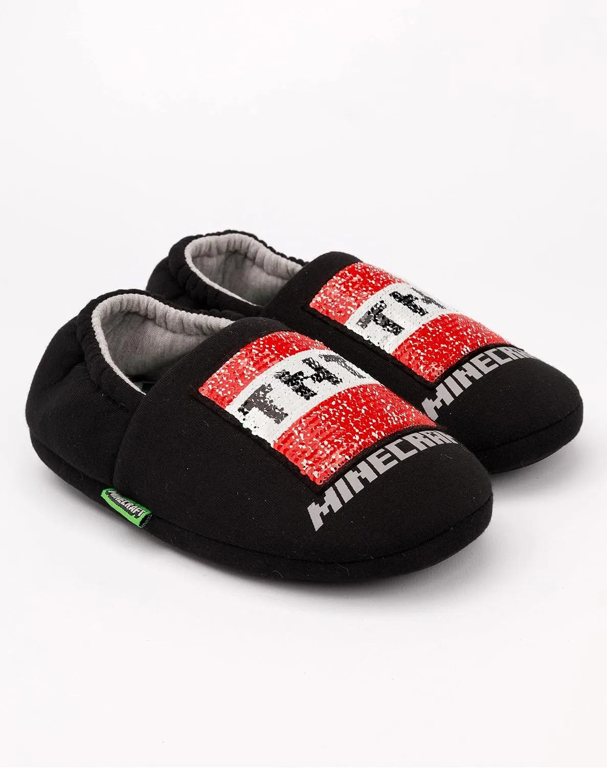 Minecraft Slippers Boys Kids Blue Creeper vs Zombie TNT House Shoes