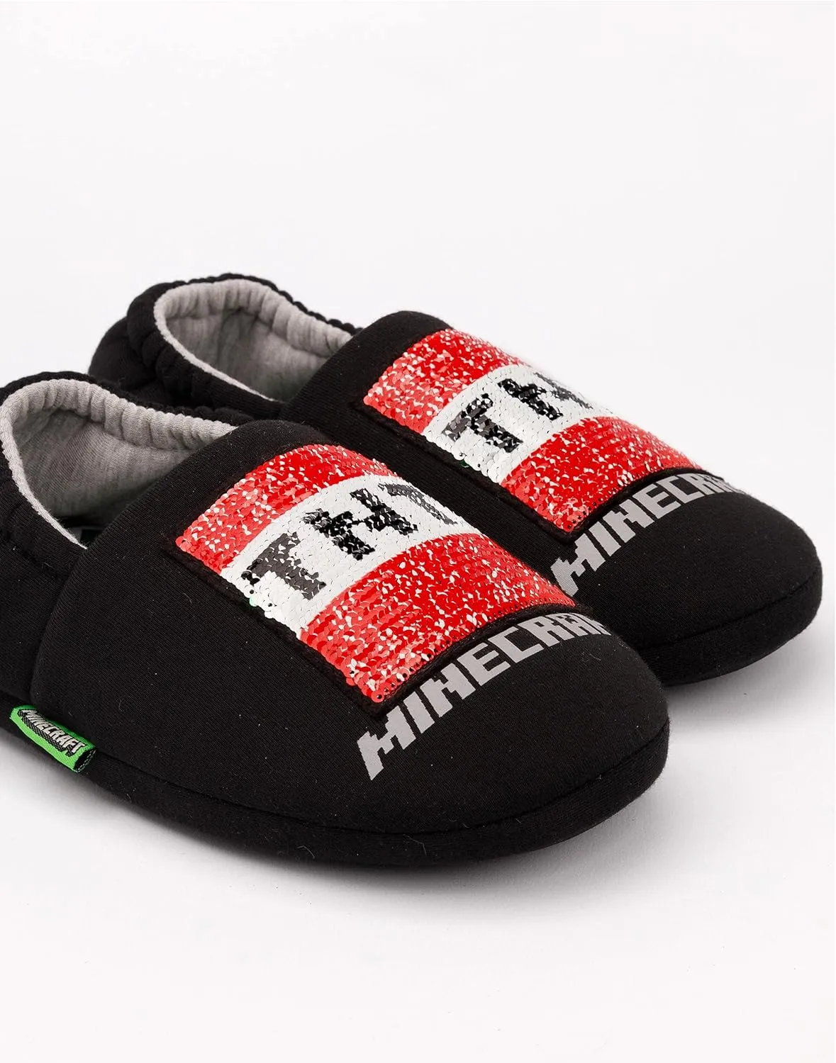Minecraft Slippers Boys Kids Blue Creeper vs Zombie TNT House Shoes