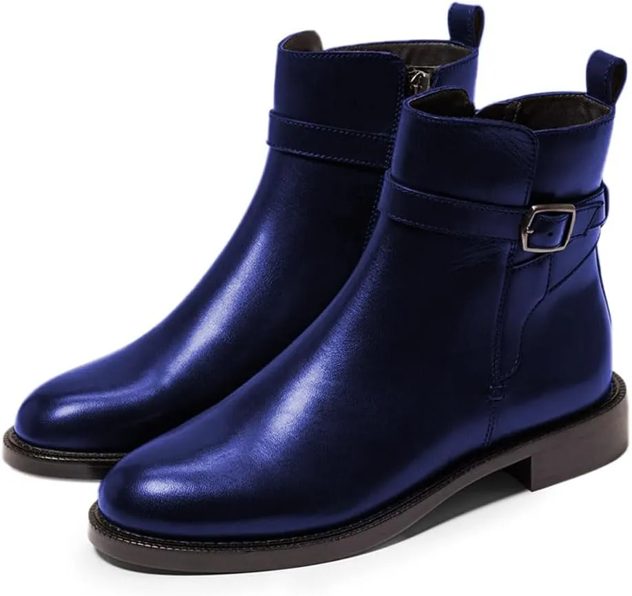 miss left Women Classic Cross Strappy Ankle Boots Closed Round Toe Side Zipper Flat Short Booties Trendy Winter Daily Wear Shoes Size 4-16 US