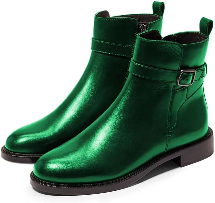miss left Women Classic Cross Strappy Ankle Boots Closed Round Toe Side Zipper Flat Short Booties Trendy Winter Daily Wear Shoes Size 4-16 US