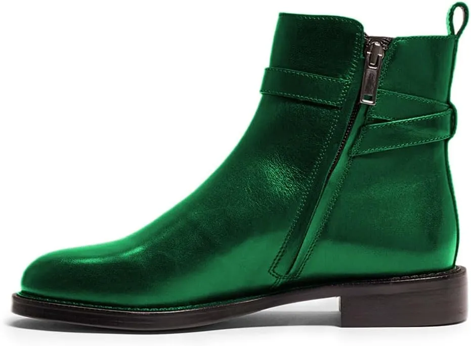 miss left Women Classic Cross Strappy Ankle Boots Closed Round Toe Side Zipper Flat Short Booties Trendy Winter Daily Wear Shoes Size 4-16 US