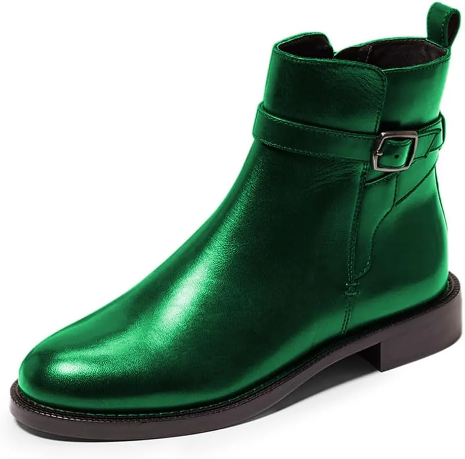 miss left Women Classic Cross Strappy Ankle Boots Closed Round Toe Side Zipper Flat Short Booties Trendy Winter Daily Wear Shoes Size 4-16 US