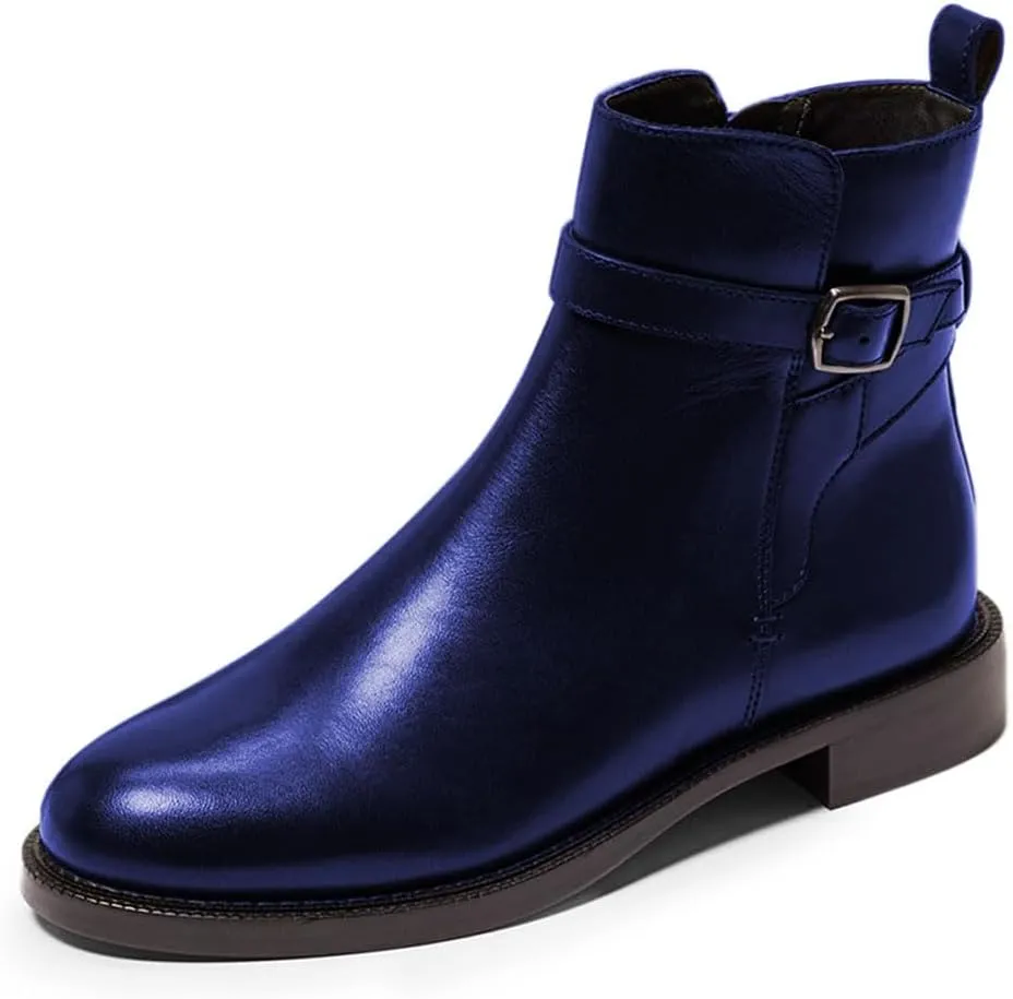 miss left Women Classic Cross Strappy Ankle Boots Closed Round Toe Side Zipper Flat Short Booties Trendy Winter Daily Wear Shoes Size 4-16 US