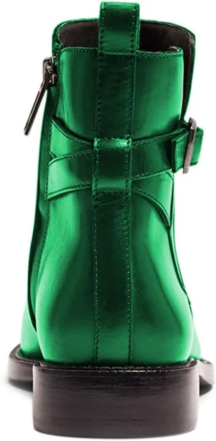 miss left Women Classic Cross Strappy Ankle Boots Closed Round Toe Side Zipper Flat Short Booties Trendy Winter Daily Wear Shoes Size 4-16 US