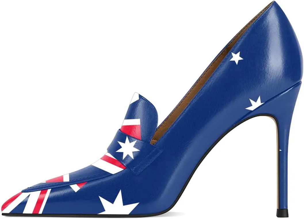 miss left Women Stiletto High Heel Loafer Pumps with Trim Closed Pointed Toe Slip on Basic Office Dress Shoes Size 4-16 US