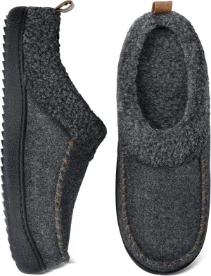 MIXIN Mens Slippers Slip On House Shoes for Men Indoor Warm Fluffy Memory Foam Moccasins with Anti-Slip Sole