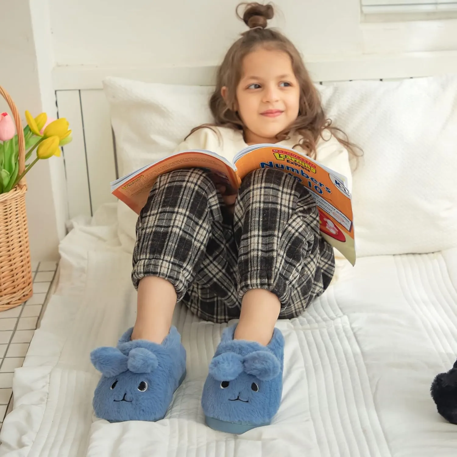 MK MATT KEELY Toddler Girls Bunny Slippers Winter Warm Shoes Rabbit House Soft Slippers