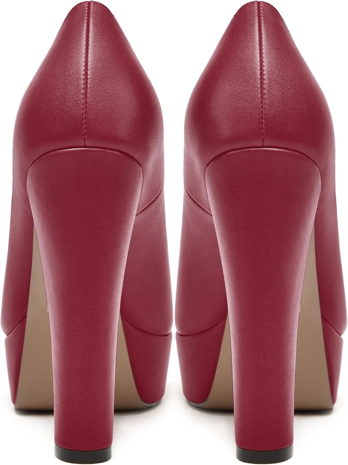 MODENCOCO Womens Fashion Platform Slip On Sexy Matte Evening Peep Toe Block High Heel Pumps Shoes 5 Inch