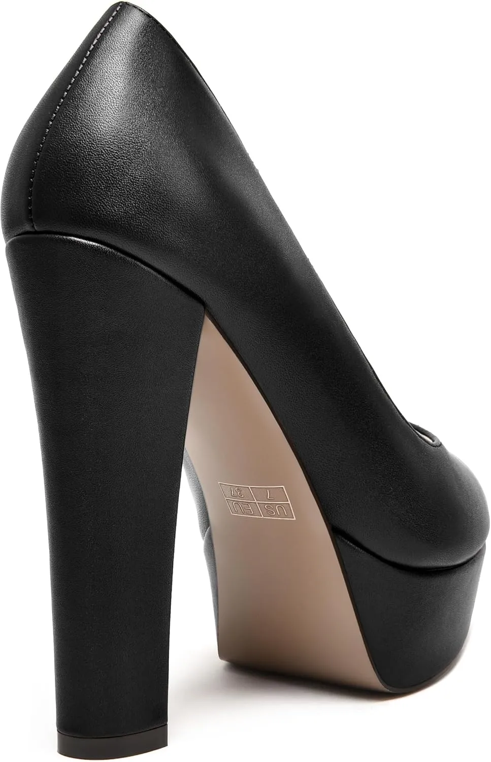 MODENCOCO Womens Fashion Platform Slip On Sexy Matte Evening Peep Toe Block High Heel Pumps Shoes 5 Inch