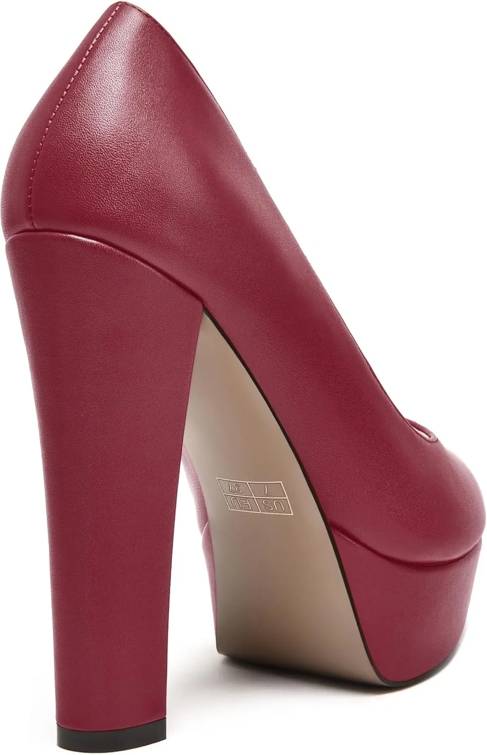 MODENCOCO Womens Fashion Platform Slip On Sexy Matte Evening Peep Toe Block High Heel Pumps Shoes 5 Inch