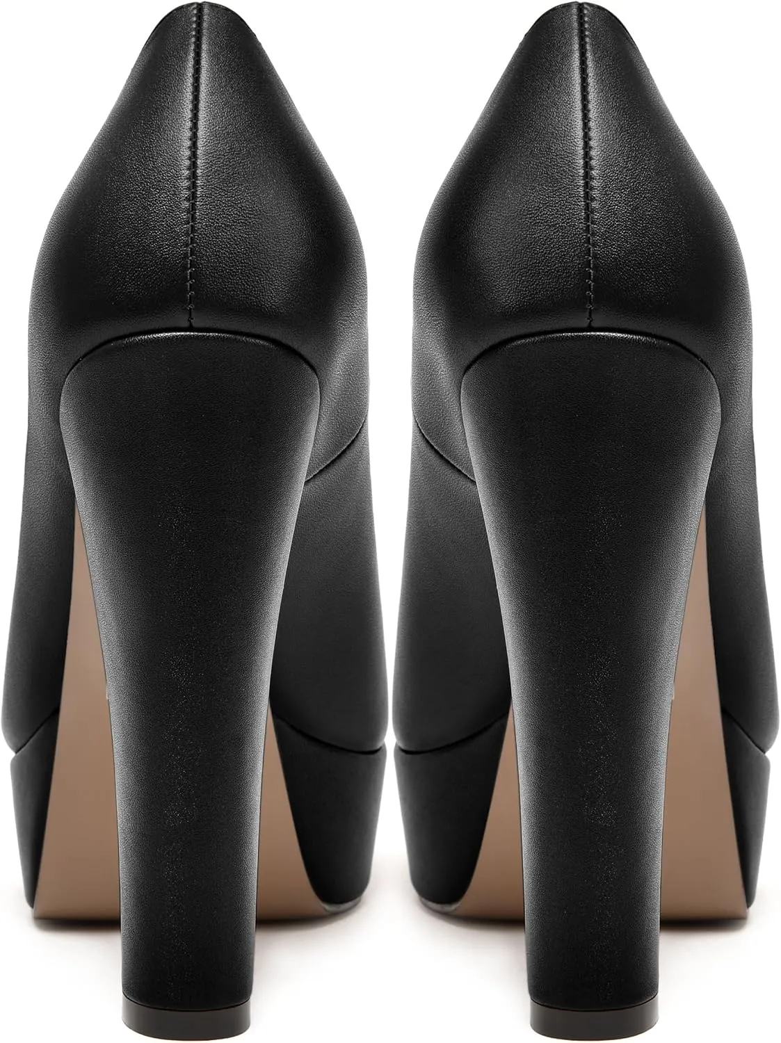MODENCOCO Womens Fashion Platform Slip On Sexy Matte Evening Peep Toe Block High Heel Pumps Shoes 5 Inch
